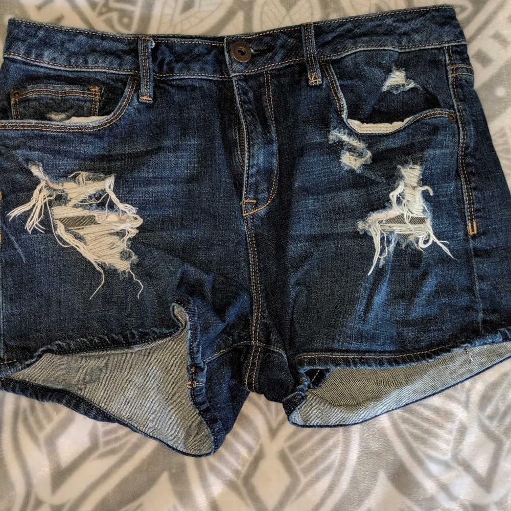 Jean distressed shorts